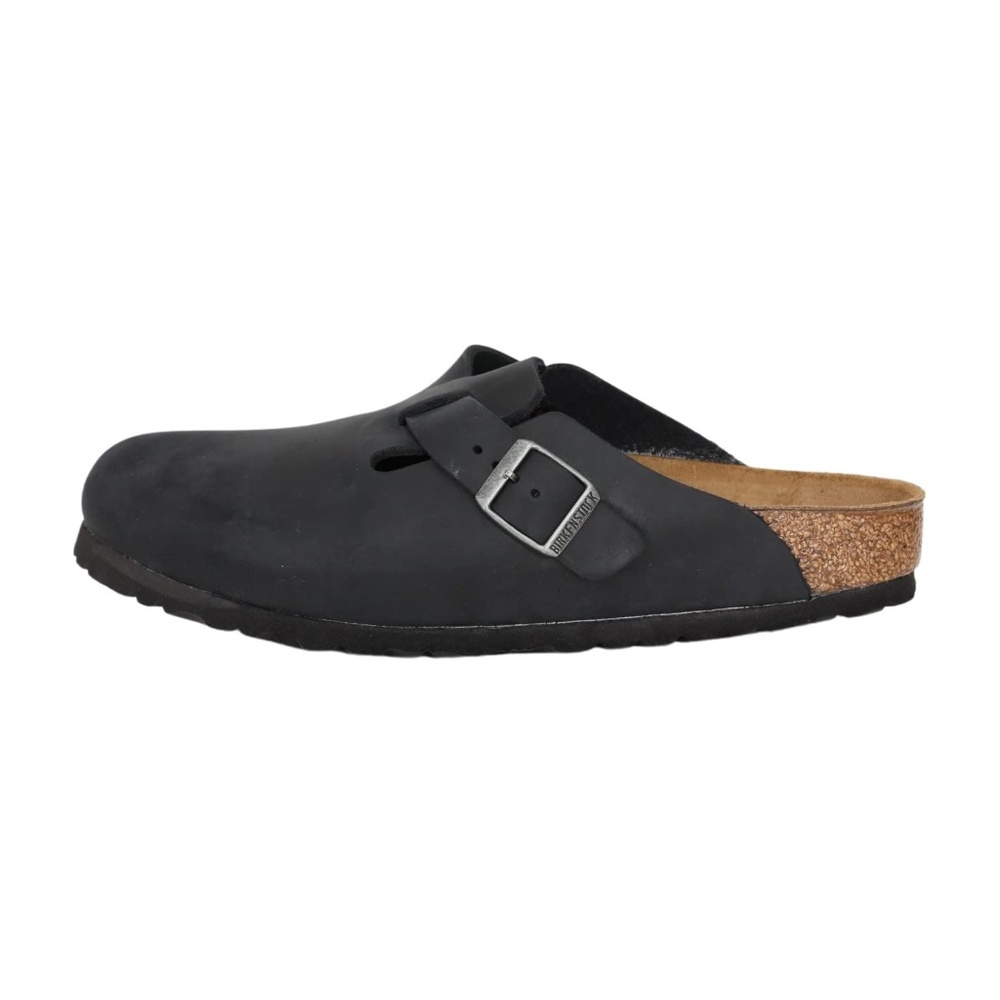 Birkenstock Boston BS Black Leather Size 37, US Women's 6, Men's 4 Regular Fit - Picture 9 of 11